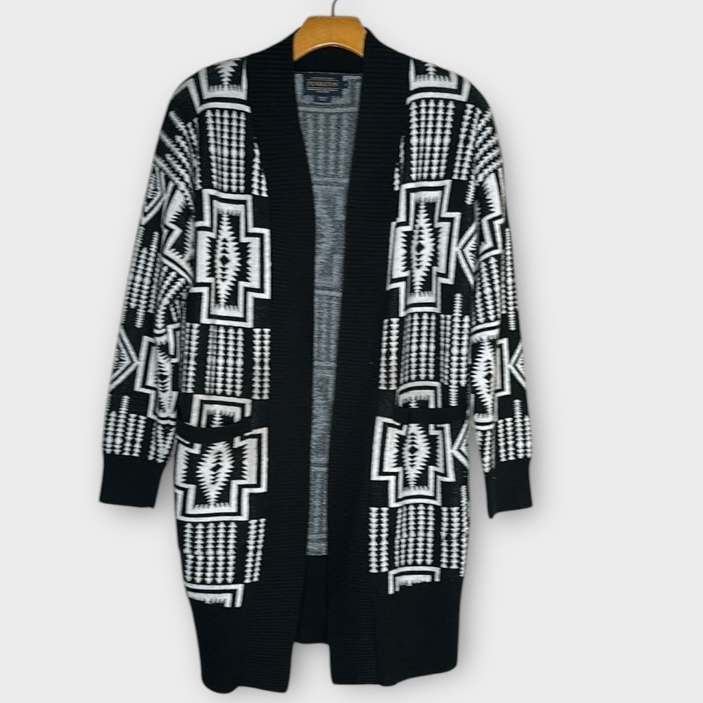 Pendleton Wool Black And White Aztec Southwestern… - image 1